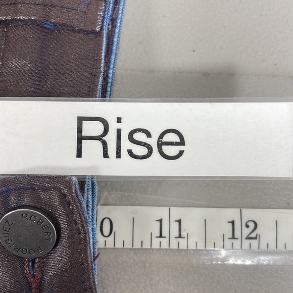 ROBERT RODRIGUEZ Jeans Waxed Denim Burgundy High Rise Mi Cielo Size 29 - Picture 9 of 10